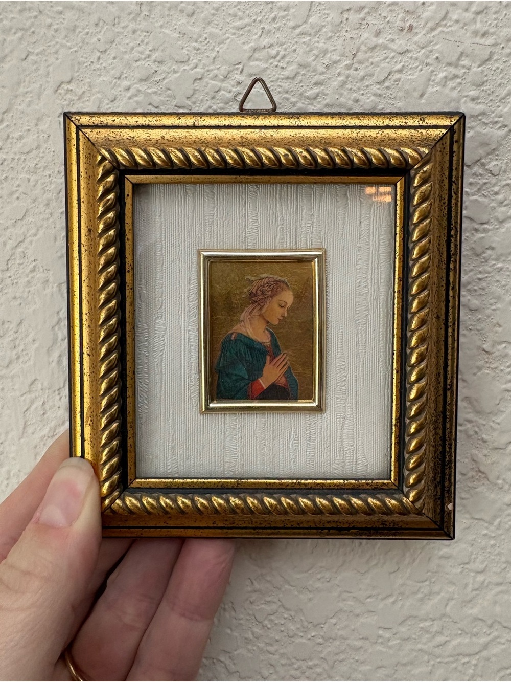 Ornate Gold Mini Framed Religious Portrait